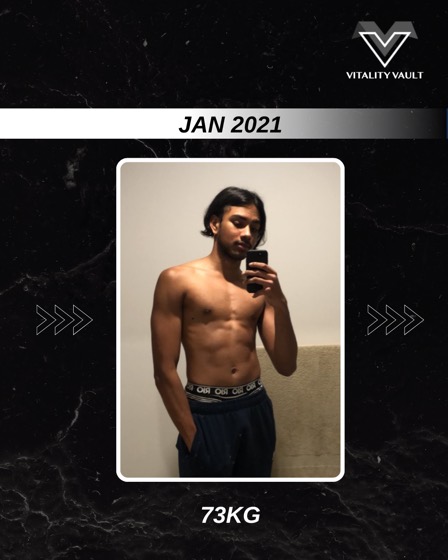 Hesh in January 2021 at 73 kg