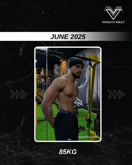 Hesh in June 2025 at 85 kg