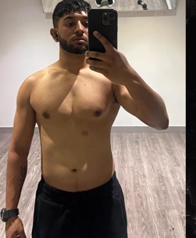 Client 74 kg down to 60 kg over 16 weeks, before