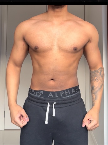 Client 74.9 kg down to 71 kg over 8 weeks, before